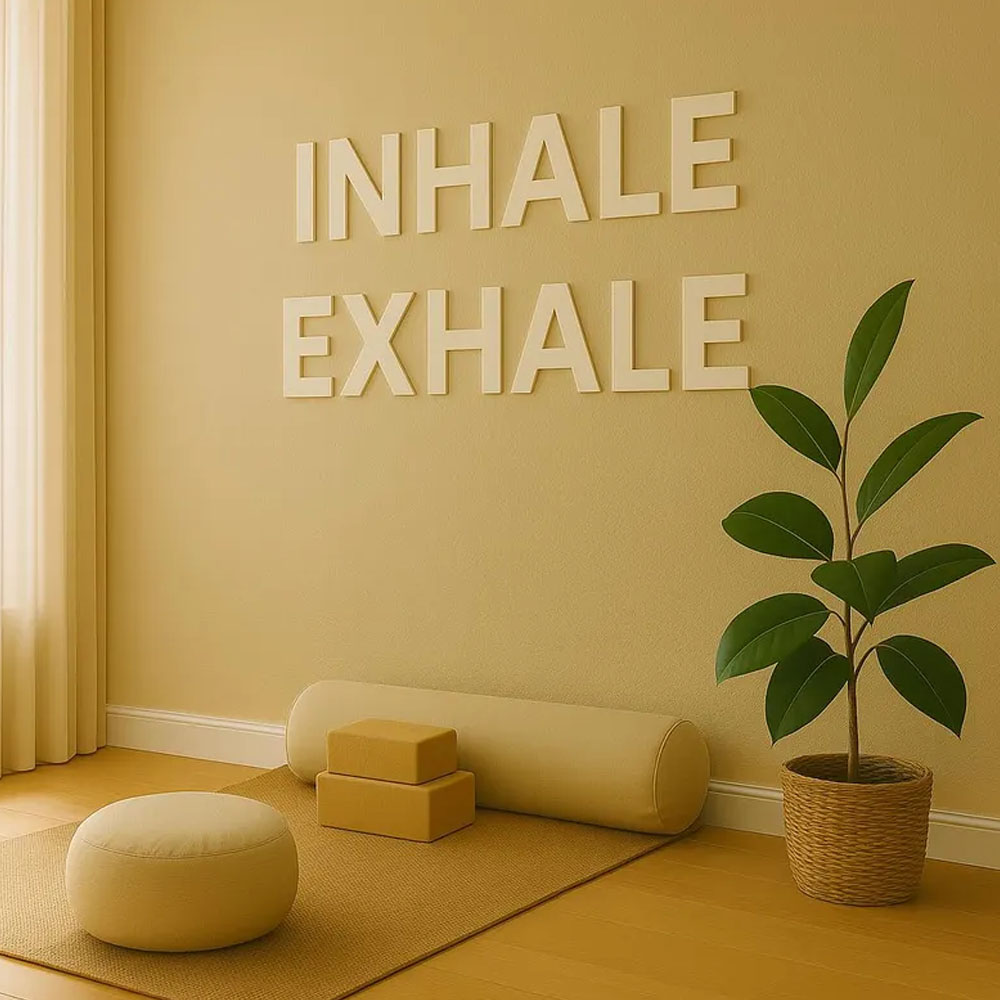 Yoga Fitness Room - 인헤일 엑스헤일 벽 장식 요가 스튜디오