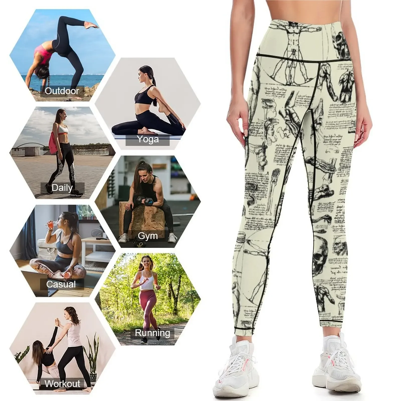 다빈치의 해부 스케치 // 파치먼트 레깅스 스웨트팬츠  - Yoga Anatomy Of Fitness 리뷰 및 가격