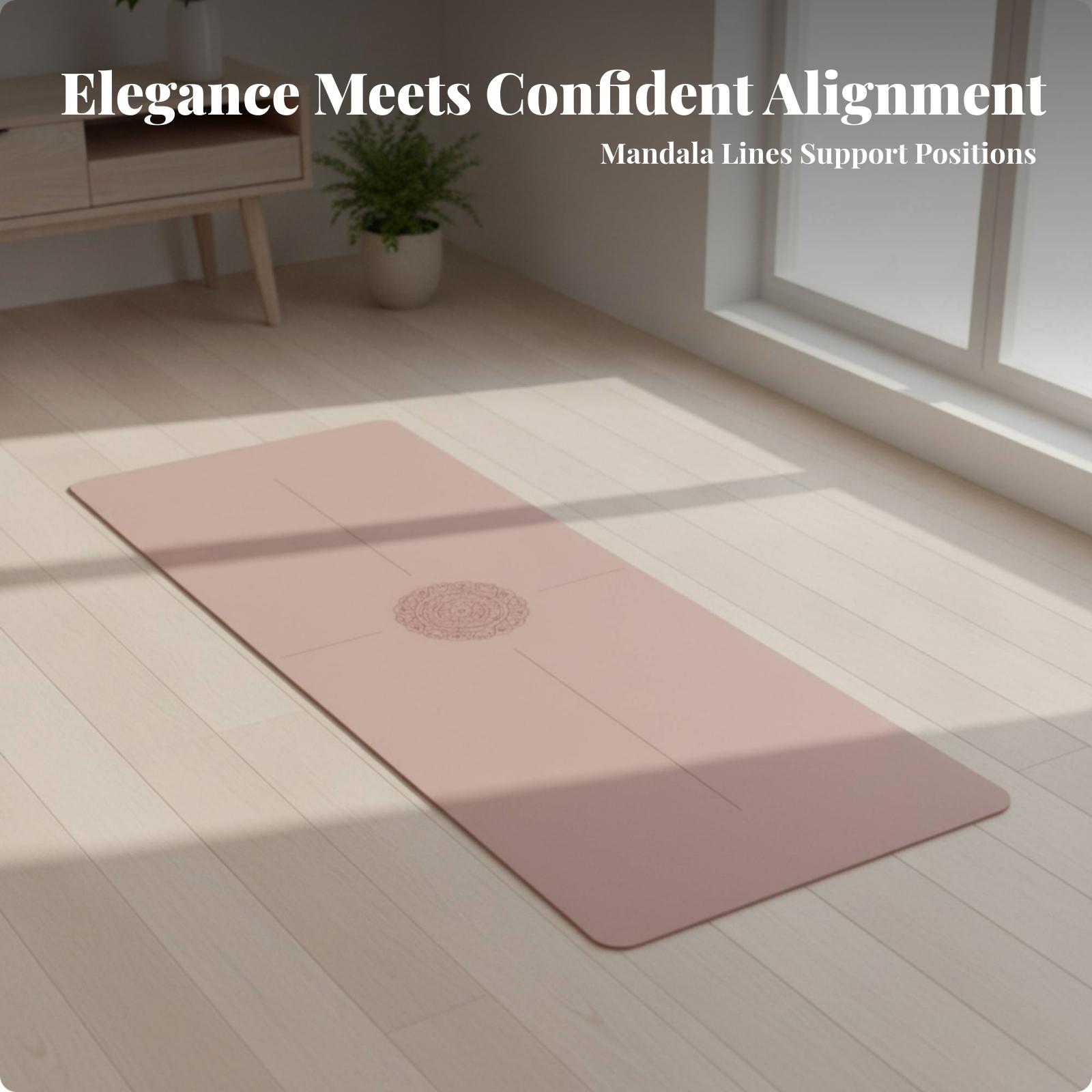 다용도 운동 매트: 메달리온 패턴과 포즈 라인이 새겨져 - Yoga Fitness At Home 리뷰 및 가격