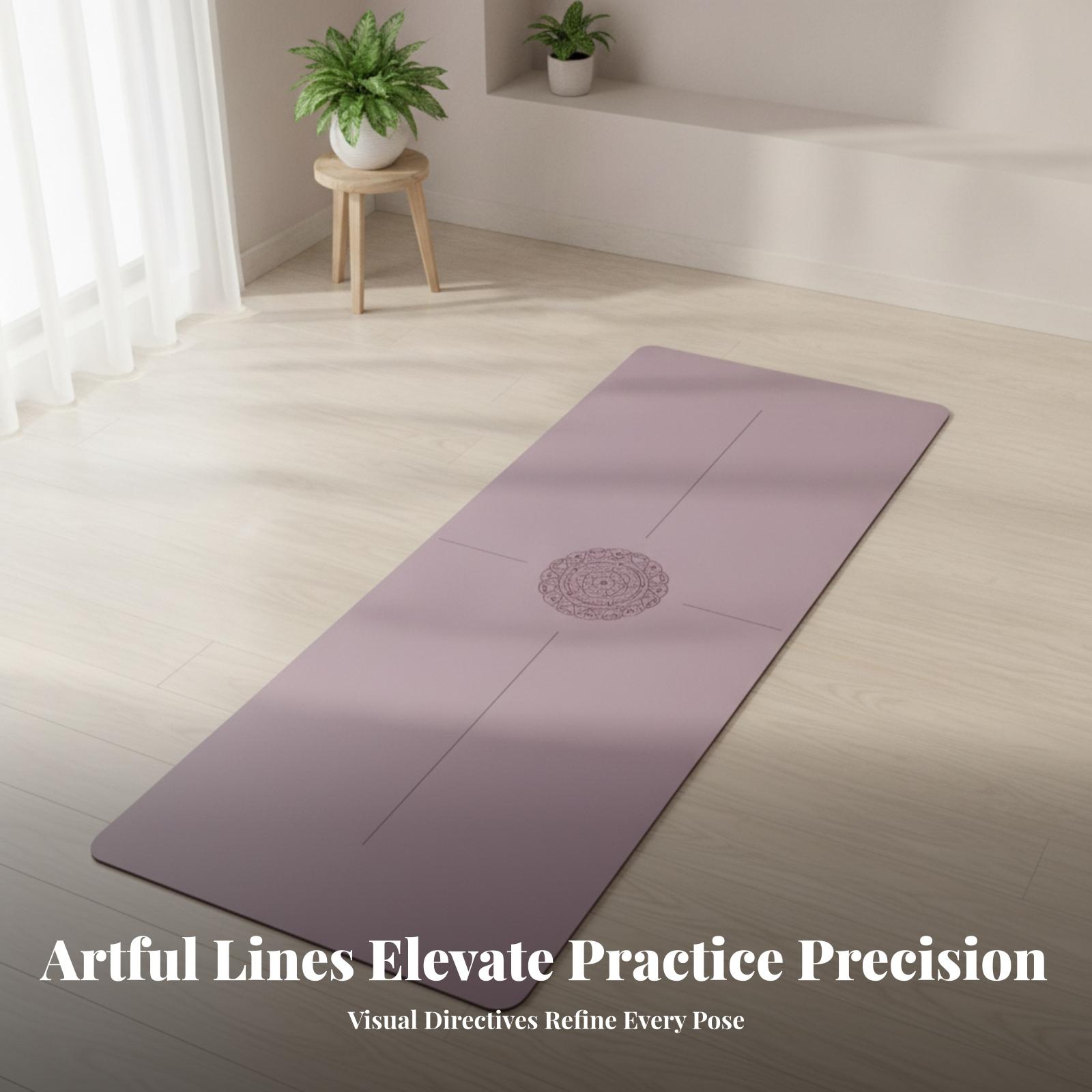 다용도 운동 매트: 메달리온 패턴과 포즈 라인이 새겨져 - Yoga Fitness At Home 리뷰 및 가격