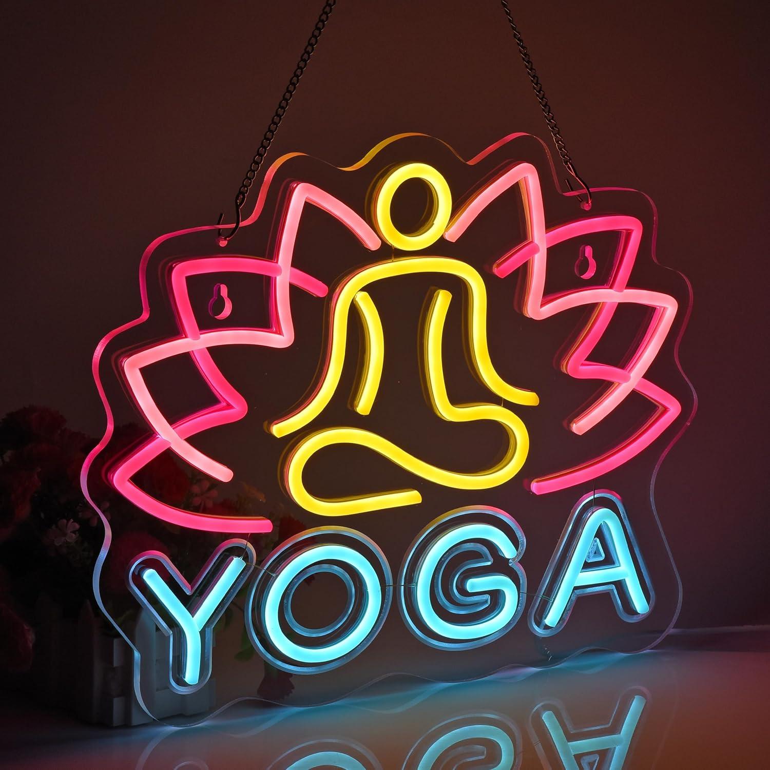요가 네온사인 네온 조명 벽 장식품 - 가정, 사업장, - Yoga Fitness Room 리뷰 및 가격