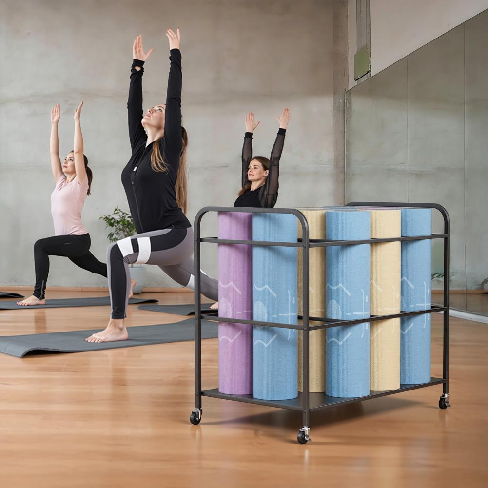바퀴가 달린 요가 매트 보관 랙, 홈짐 운동기구 보관  - Yoga Fitness Room 리뷰 및 가격